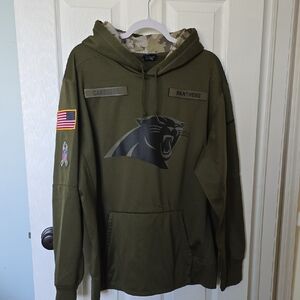 Nike NFL Carolina Panthers "Salute To The Military" Olive Green Onfield Hoodie